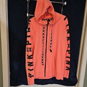 Victoria's Secret Pink Coral colored Hoodie with Black Accents